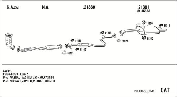 Išmetimo sistema WALKER HYH04539AB