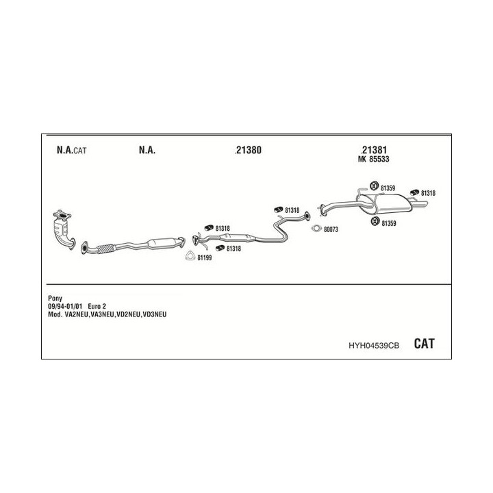 Išmetimo sistema WALKER HYH04539CB