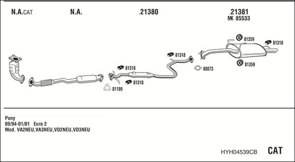 Išmetimo sistema WALKER HYH04539CB