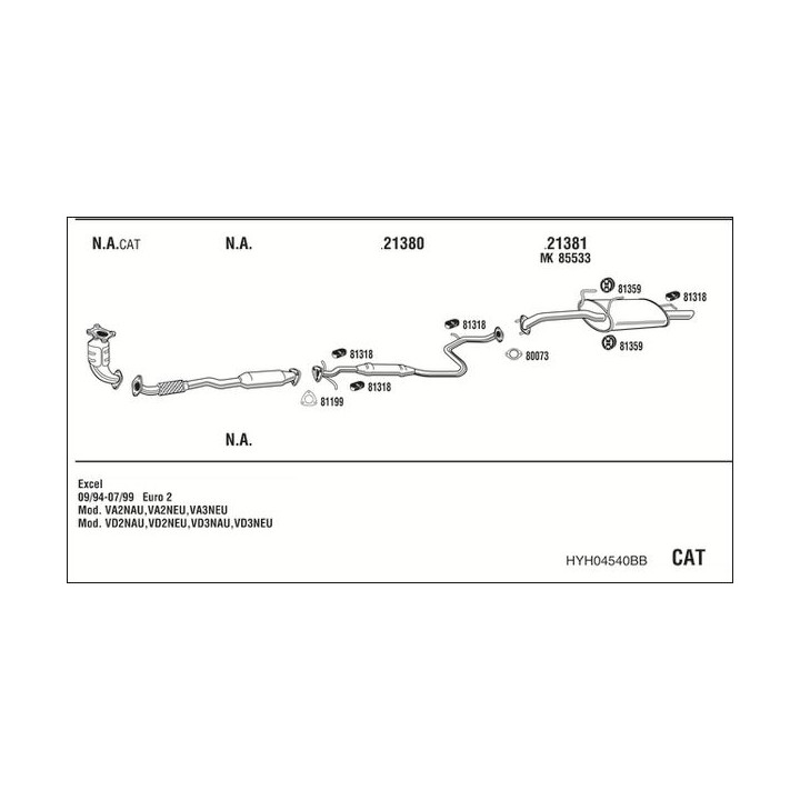Išmetimo sistema WALKER HYH04540BB