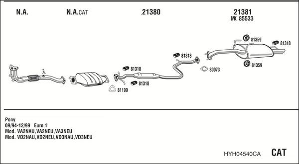 Išmetimo sistema WALKER HYH04540CA