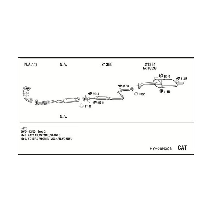 Išmetimo sistema WALKER HYH04540CB