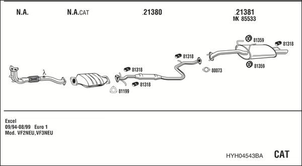 Išmetimo sistema WALKER HYH04543BA
