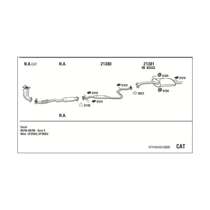 Išmetimo sistema WALKER HYH04543BB