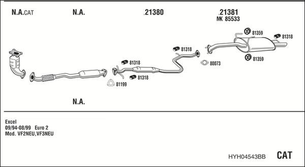 Išmetimo sistema WALKER HYH04543BB