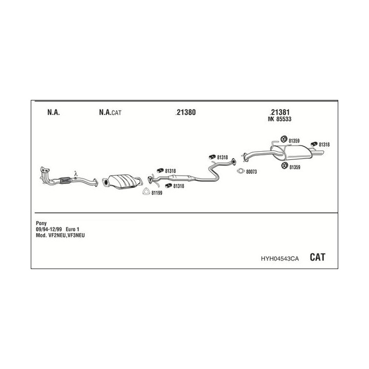 Išmetimo sistema WALKER HYH04543CA