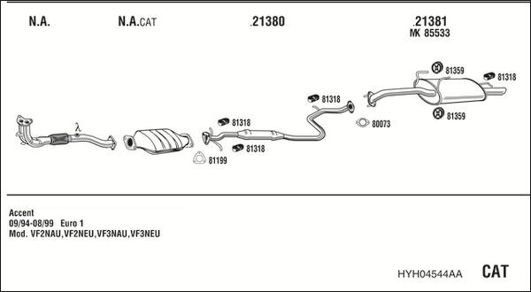 Išmetimo sistema WALKER HYH04544AA