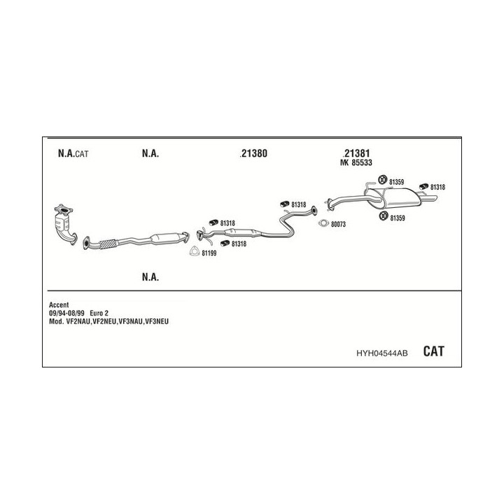 Išmetimo sistema WALKER HYH04544AB