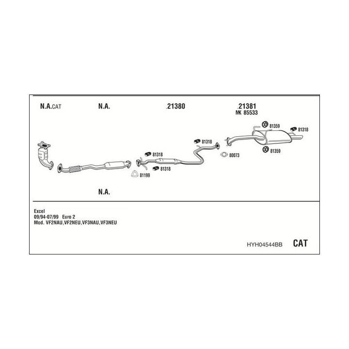 Išmetimo sistema WALKER HYH04544BB