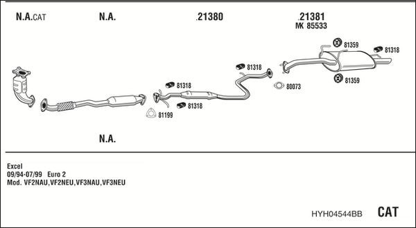 Išmetimo sistema WALKER HYH04544BB