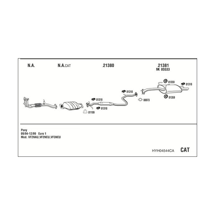 Išmetimo sistema WALKER HYH04544CA