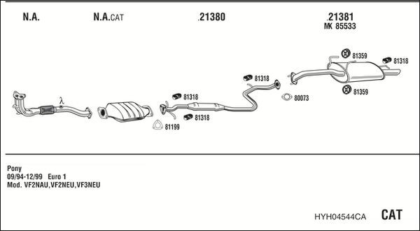Išmetimo sistema WALKER HYH04544CA