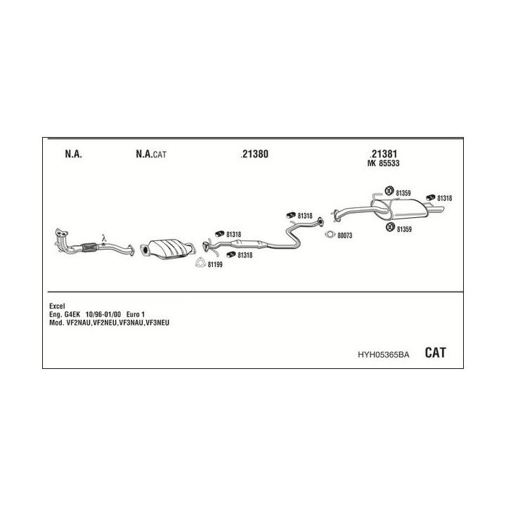 Išmetimo sistema WALKER HYH05365BA