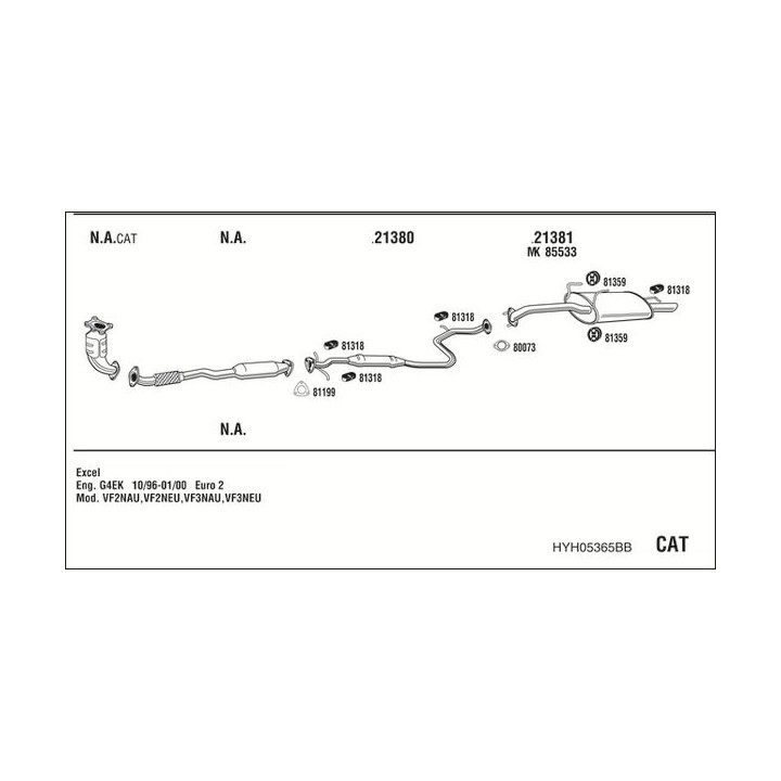 Išmetimo sistema WALKER HYH05365BB