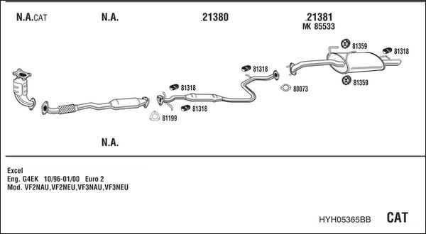 Išmetimo sistema WALKER HYH05365BB