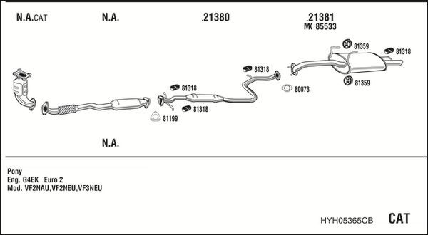 Išmetimo sistema WALKER HYH05365CB