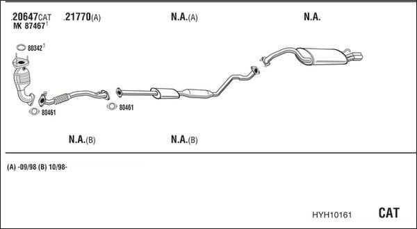 Išmetimo sistema WALKER HYH10161