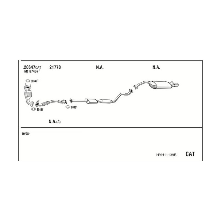 Išmetimo sistema WALKER HYH11139B