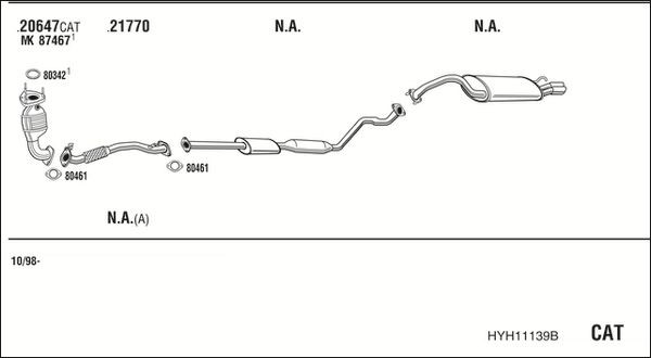 Išmetimo sistema WALKER HYH11139B