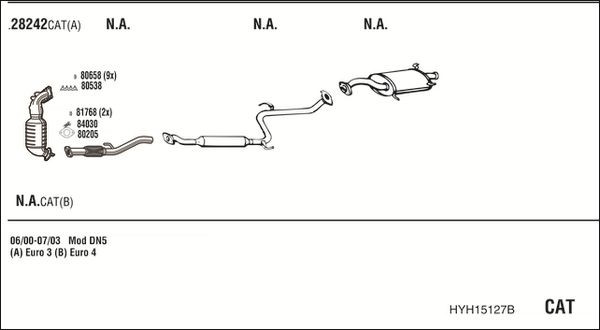 Išmetimo sistema WALKER HYH15127B