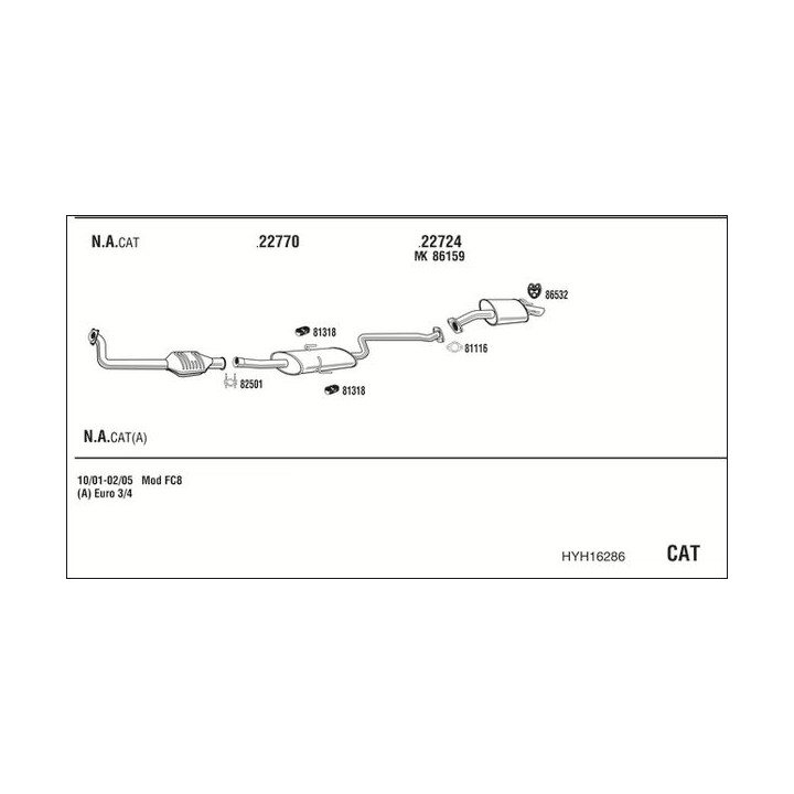 Išmetimo sistema WALKER HYH16286