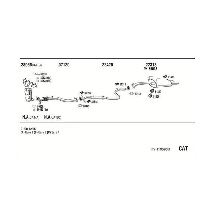 Išmetimo sistema WALKER HYH16590B