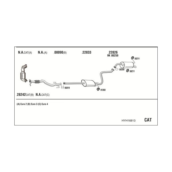 Išmetimo sistema WALKER HYH16813