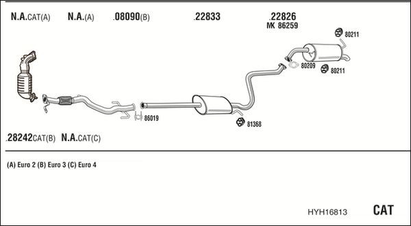 Išmetimo sistema WALKER HYH16813