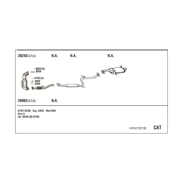 Išmetimo sistema WALKER HYH17571B