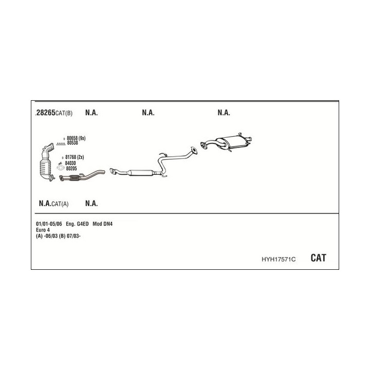 Išmetimo sistema WALKER HYH17571C