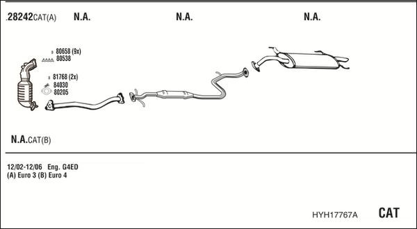 Išmetimo sistema WALKER HYH17767A
