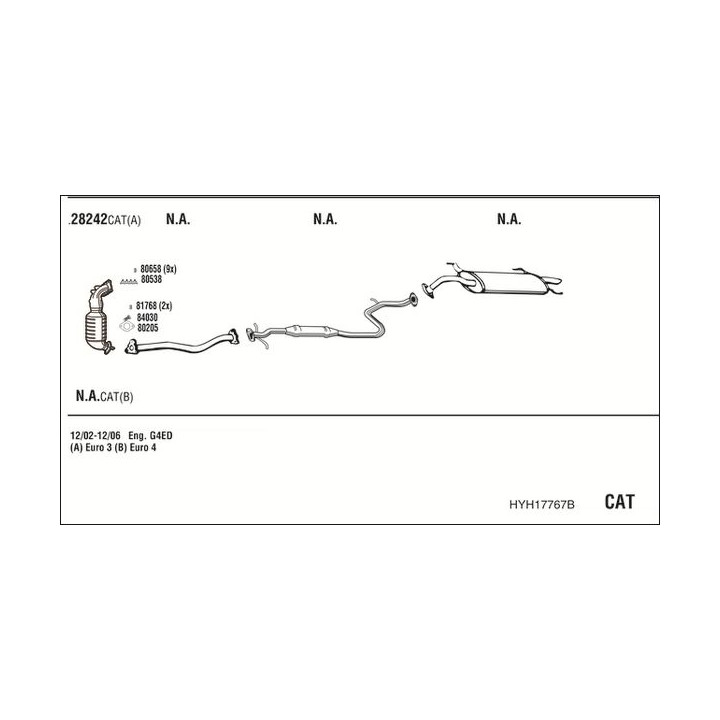 Išmetimo sistema WALKER HYH17767B