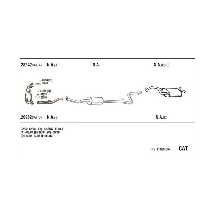 Išmetimo sistema WALKER HYH18843A