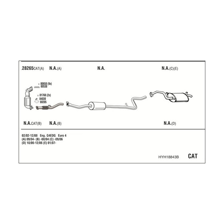 Išmetimo sistema WALKER HYH18843B