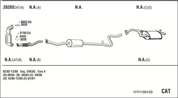 Išmetimo sistema WALKER HYH18843B