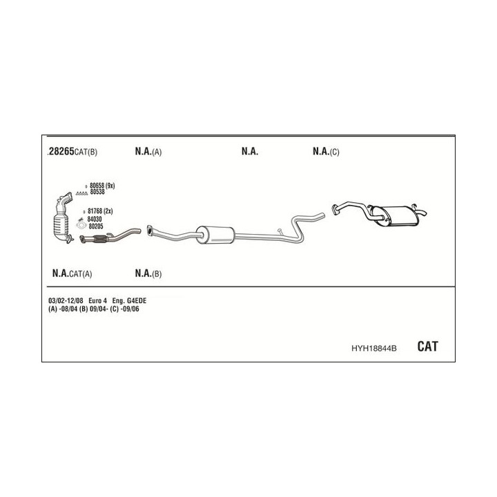 Išmetimo sistema WALKER HYH18844B
