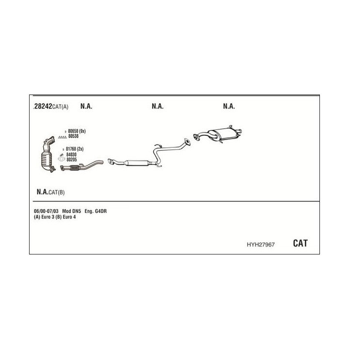 Išmetimo sistema WALKER HYH27967