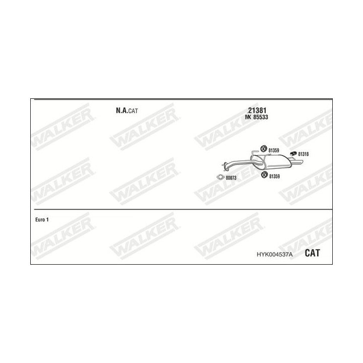 Išmetimo sistema WALKER HYK004537A