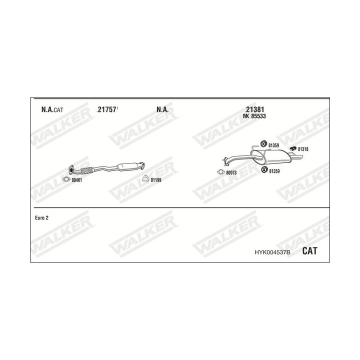 Išmetimo sistema WALKER HYK004537B