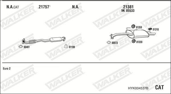 Išmetimo sistema WALKER HYK004537B