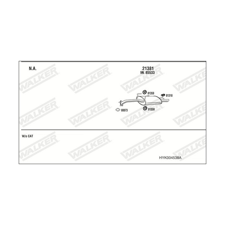 Išmetimo sistema WALKER HYK004538A
