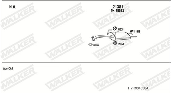 Išmetimo sistema WALKER HYK004538A
