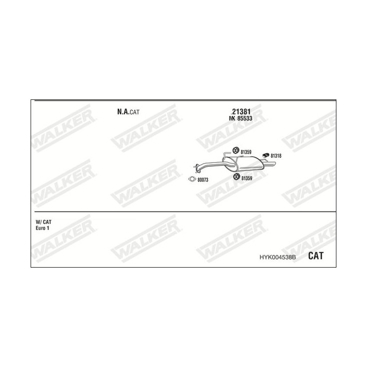 Išmetimo sistema WALKER HYK004538B