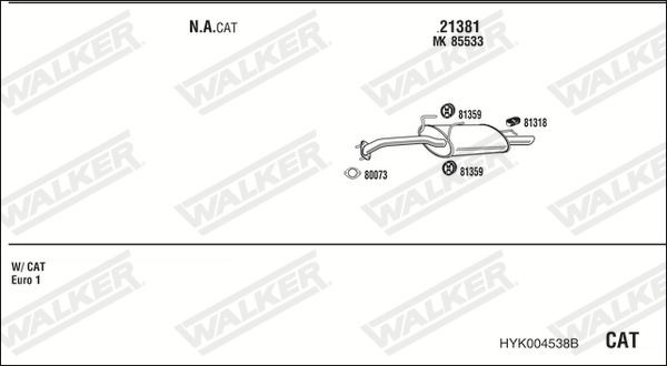 Išmetimo sistema WALKER HYK004538B