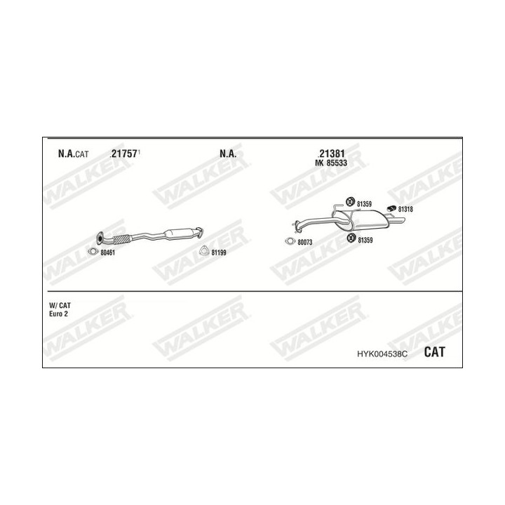 Išmetimo sistema WALKER HYK004538C