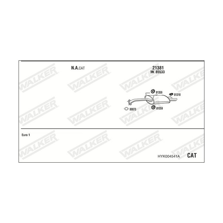 Išmetimo sistema WALKER HYK004541A