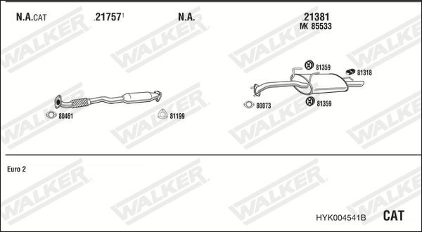 Išmetimo sistema WALKER HYK004541B