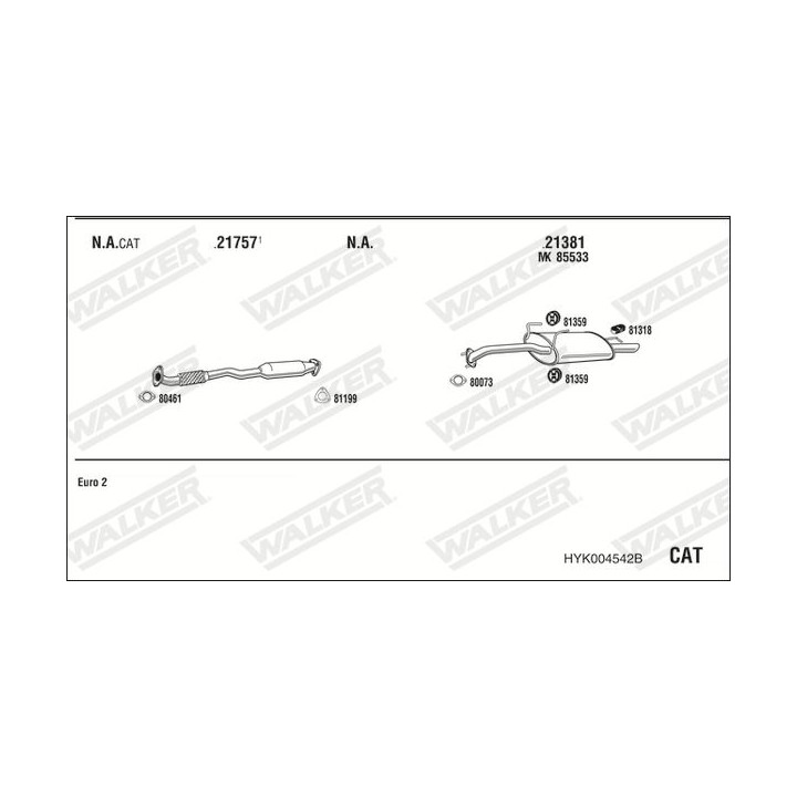 Išmetimo sistema WALKER HYK004542B