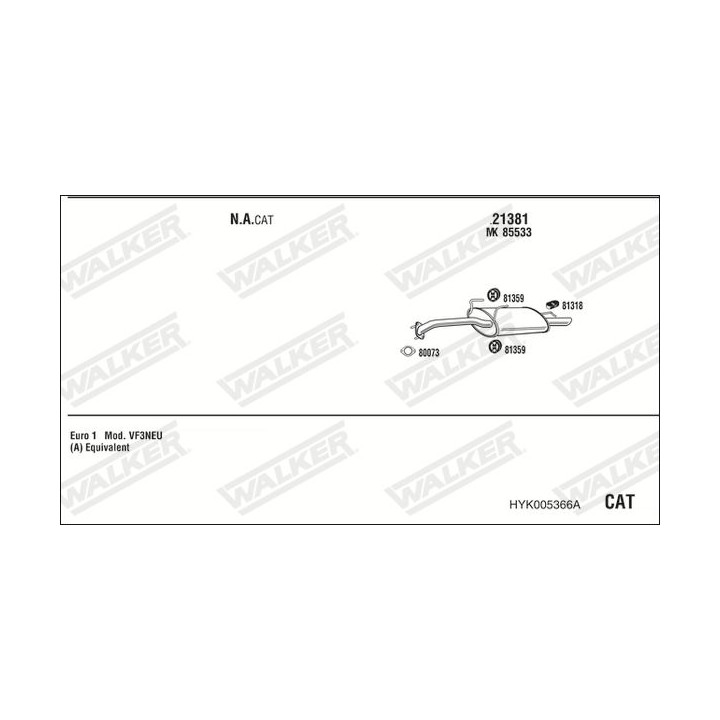Išmetimo sistema WALKER HYK005366A