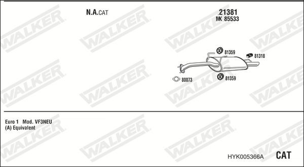 Išmetimo sistema WALKER HYK005366A